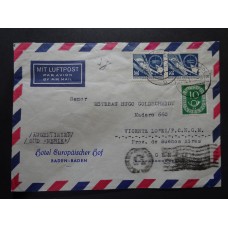 ALEMANIA OCCIDENTAL 1953 SOBRE CIRCULADO A LA ARGENTINA CON ESTAMPILLAS CON VALOR ALTO DE LA SERIE